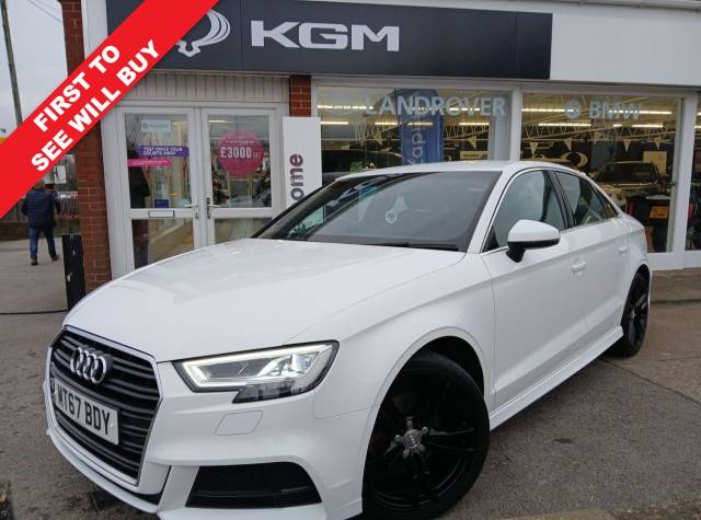 Audi A3 1.5 TFSI CoD S line Saloon 4dr Petrol Manual Euro 6 (s/s) (150 ps) Saloon Petrol WHITE