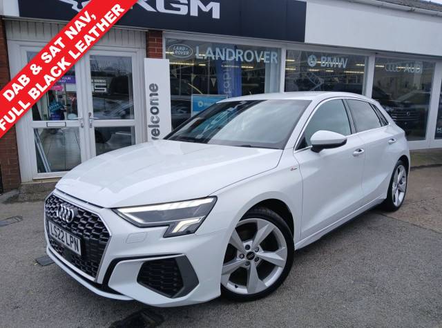 Audi A3 1.5 TFSI 35 S line Sportback 5dr Petrol Manual Euro 6 (s/s) (150 ps) Hatchback Petrol WHITE